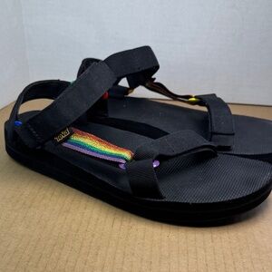 Mens Teva Midform Universal Pride Sandals w/ Metallic Rainbow, sz 12